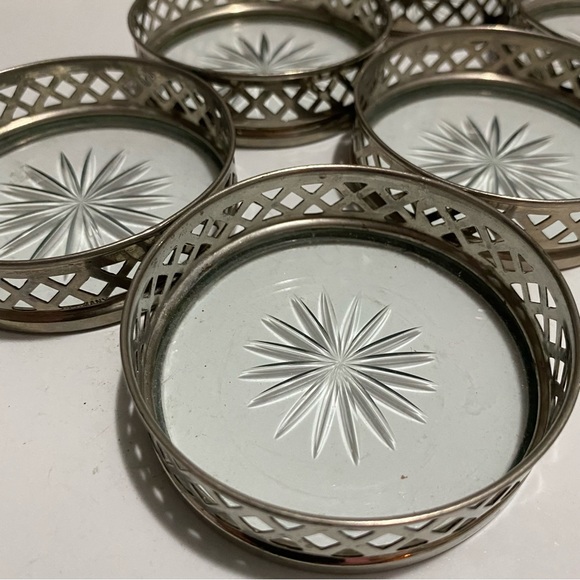 Vintage Glass Coasters - Picture 1 of 4
